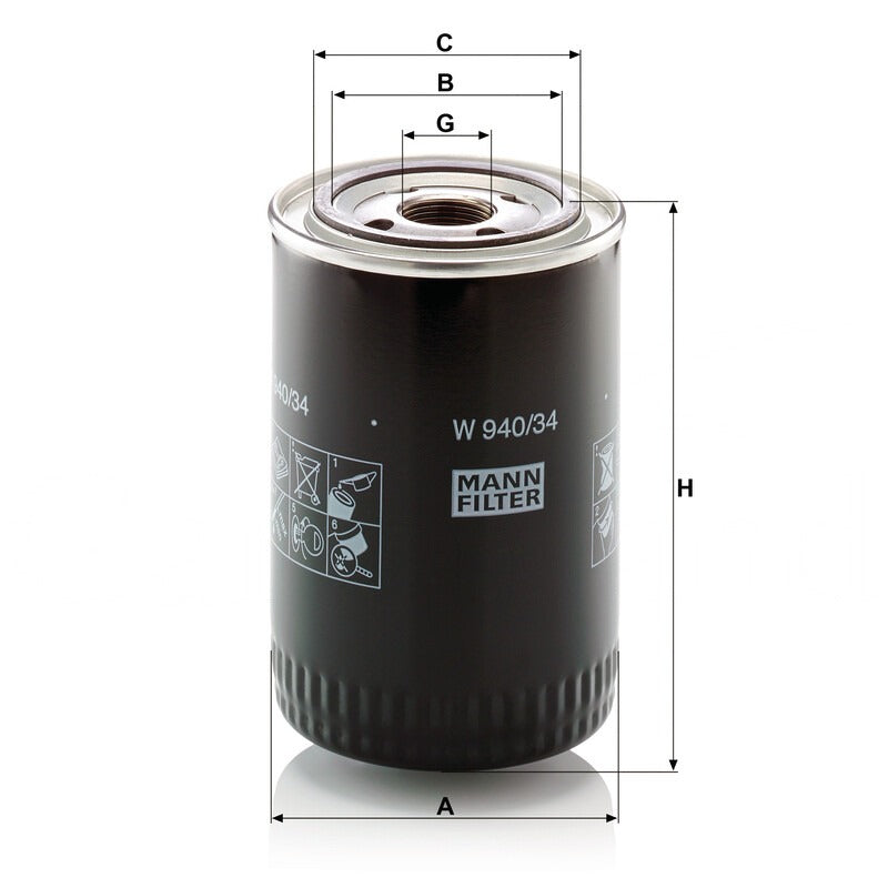 MANN FILTER Motorölfilter W 940/34 MANN FILTER