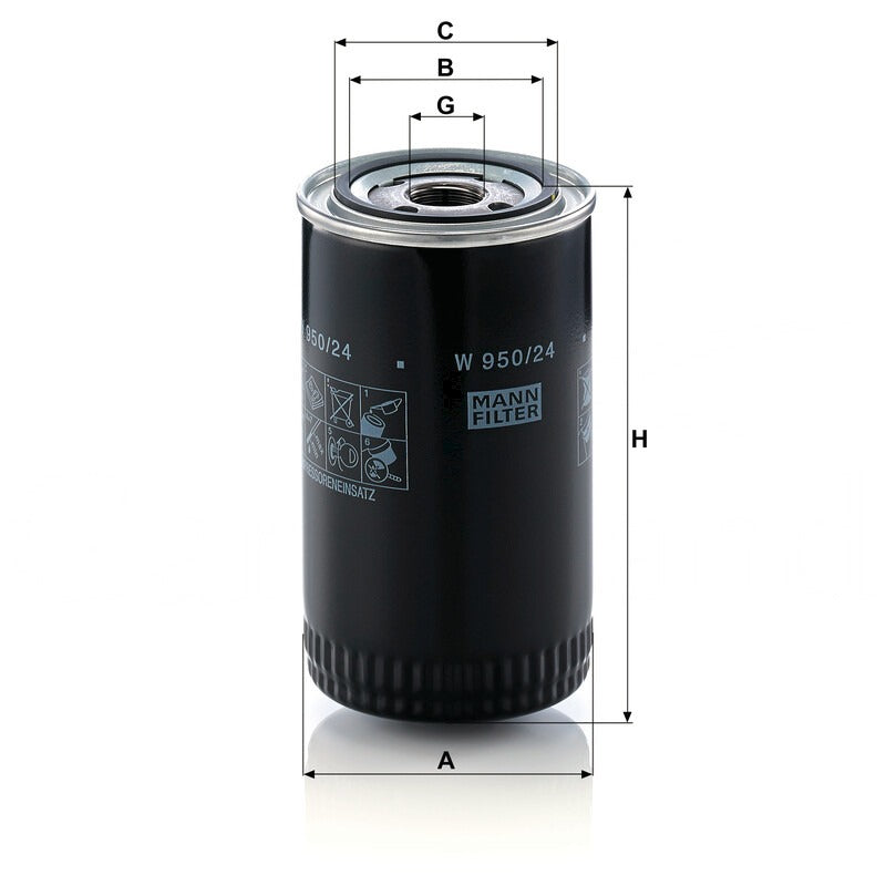 MANN FILTER Schmieroelwechselfilter W 950/24 MANN FILTER