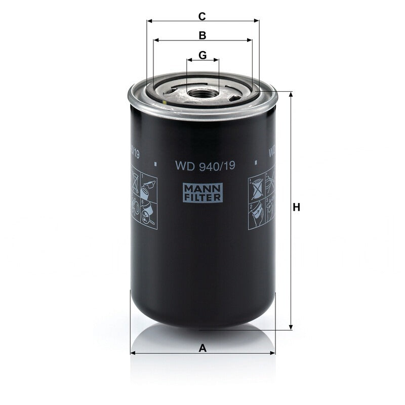 MANN FILTER Hydraulikfilter WD 940/19 MANN FILTER