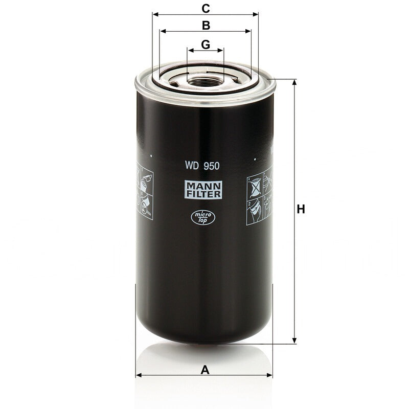 MANN FILTER Hydraulik- / Getriebeölfilter WD 950 MANN FILTER