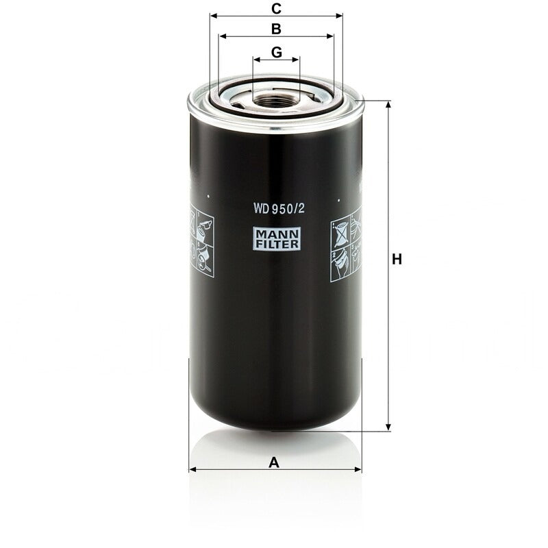 MANN FILTER Hydraulik- / Getriebeölfilter WD 950/2 MANN FILTER