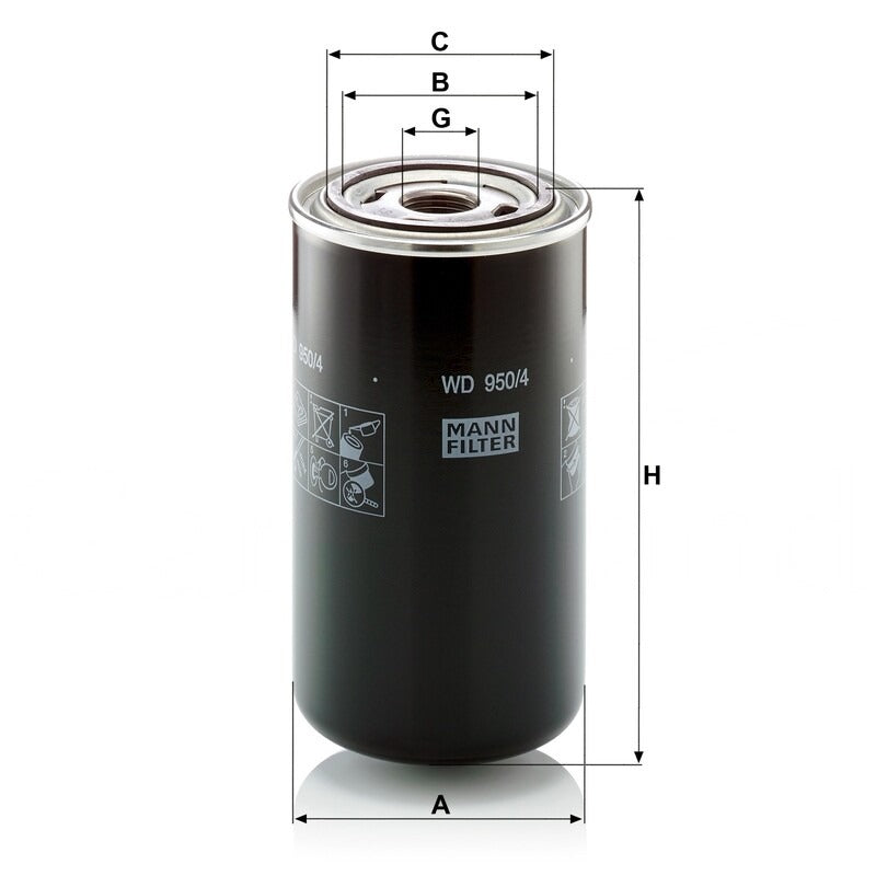 MANN FILTER Hydraulik- / Getriebeölfilter WD 950/4 MANN FILTER