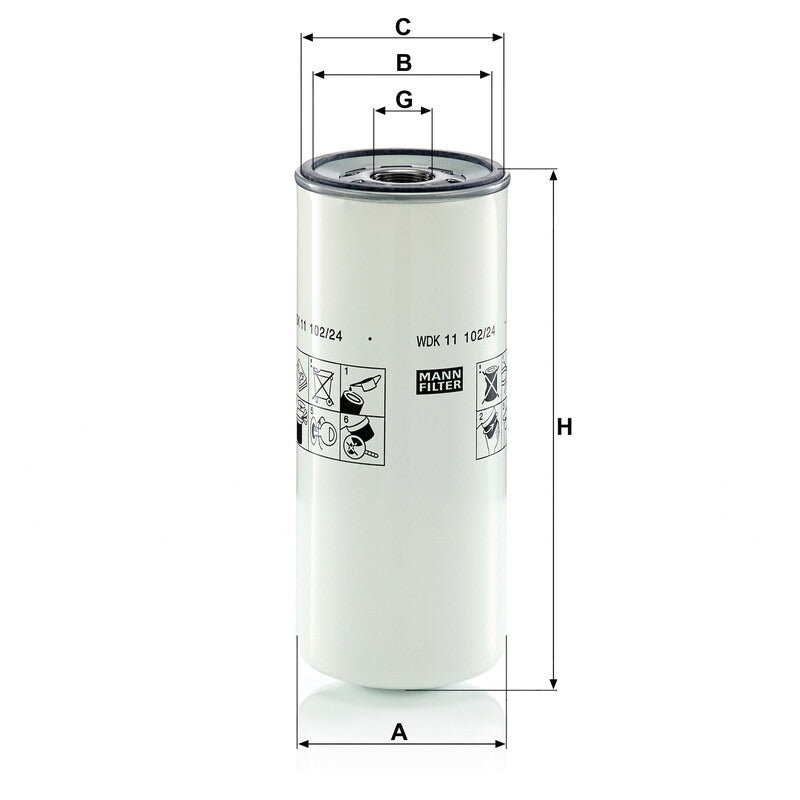 MANN FILTER Kraftstofffilter WDK 11 102/24 MANN FILTER