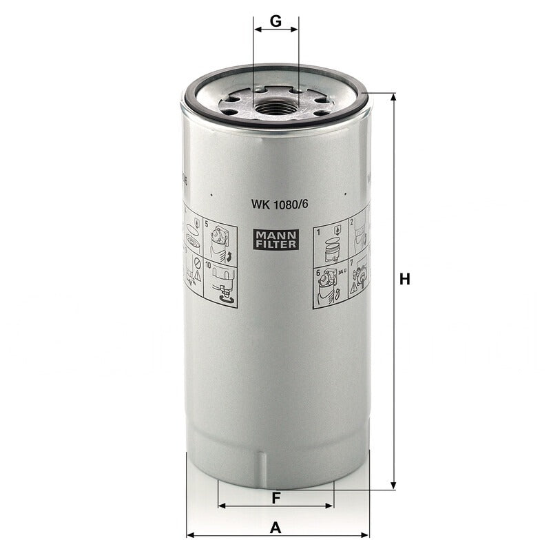 MANN FILTER Kraftstofffilter WK 1080/6X MANN FILTER