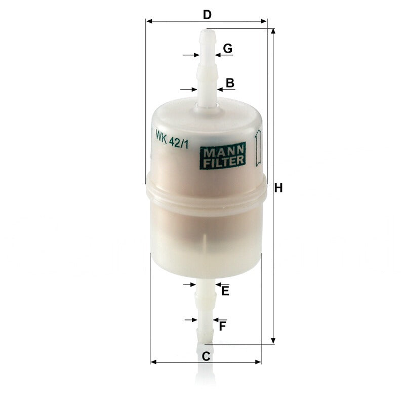 MANN FILTER Kraftstofffilter Papierfilter WK 42/1 MANN FILTER