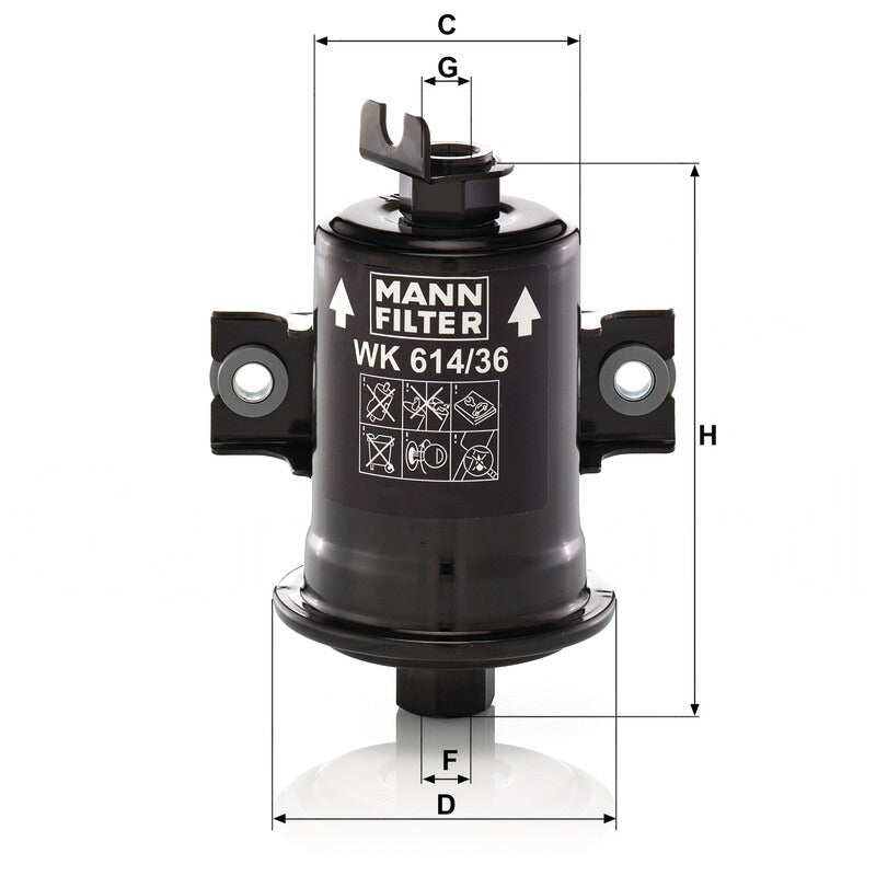 MANN FILTER Kraftstofffilter WK 614/36X MANN FILTER