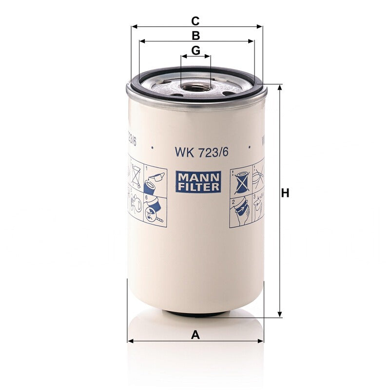 MANN FILTER Kraftstoffwechselfilter WK 723/6 MANN FILTER