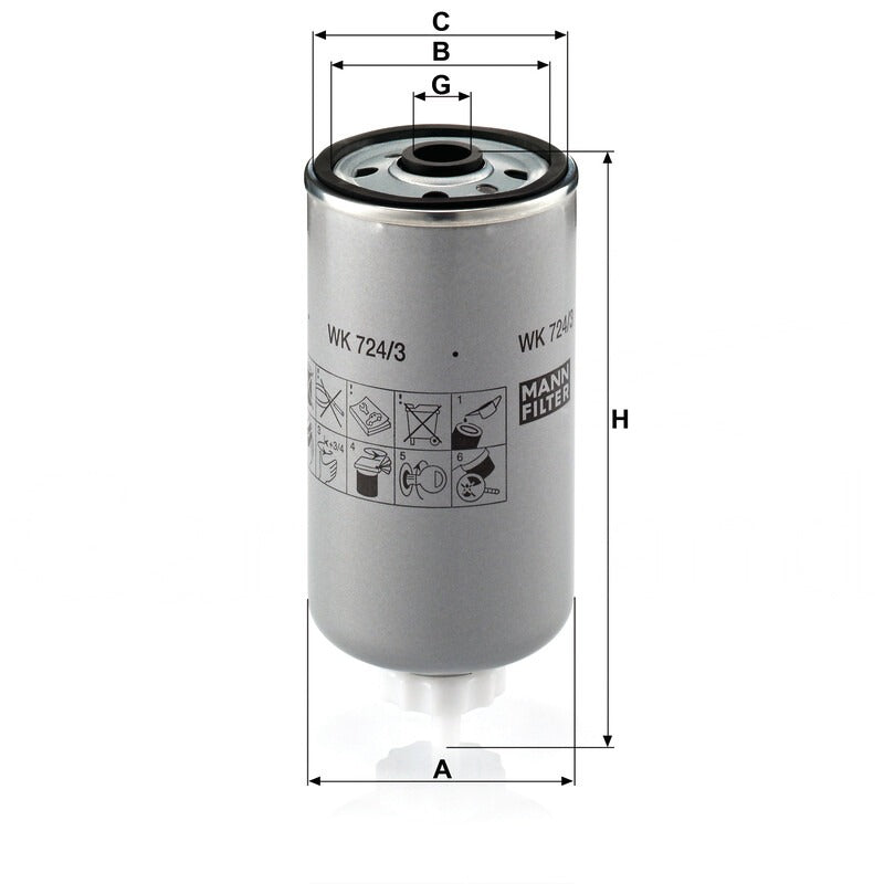 MANN FILTER Kraftstofffilter WK 724/3 MANN FILTER