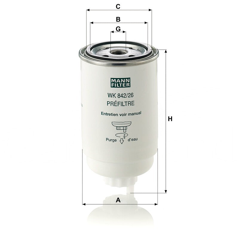 MANN FILTER Kraftstoffwechselfilter WK 842/26 MANN FILTER
