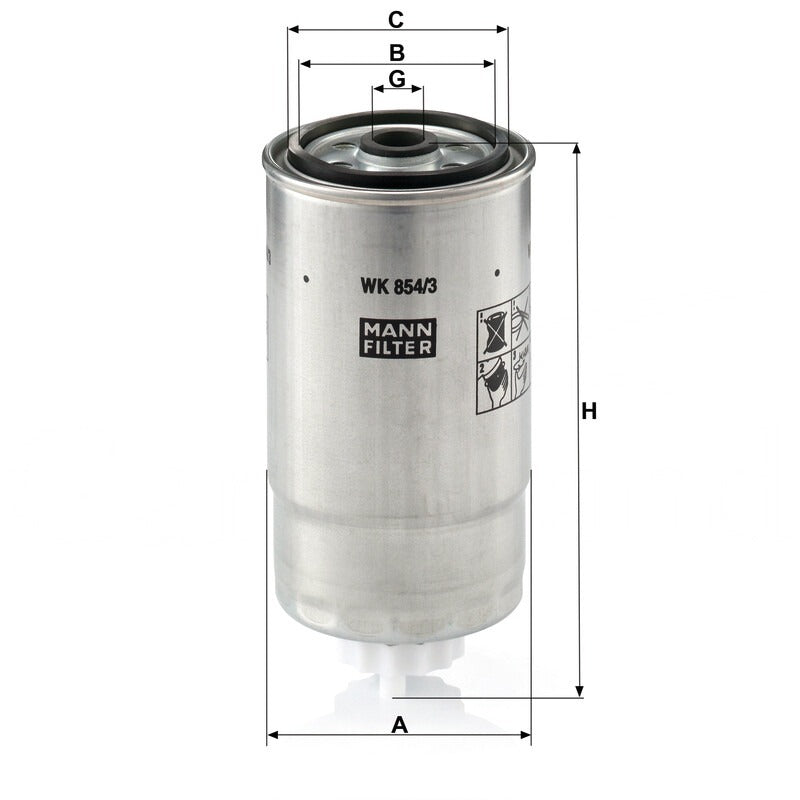 MANN FILTER Kraftstofffilter WK 854/3 MANN FILTER