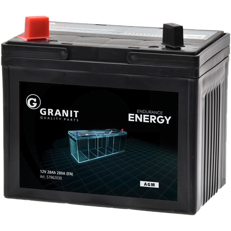 GRANIT ENDURANCE ENERGY Batterie 12 V / 28 Ah Abmessungen L x B x H (mm) 195 x 125 x 1