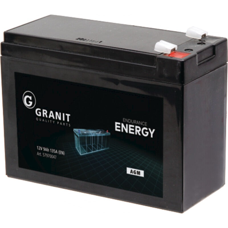 GRANIT ENDURANCE ENERGY Batterie 12 V / 9 Ah Abmessungen L x B x H (mm) 151 x 63 x 95