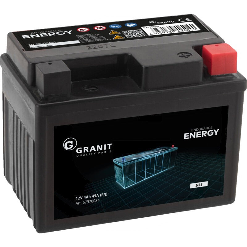 GRANIT ENDURANCE ENERGY Batterie 12 V / 4 Ah Abmessungen L x B x H (mm) 116 x 71 x 88