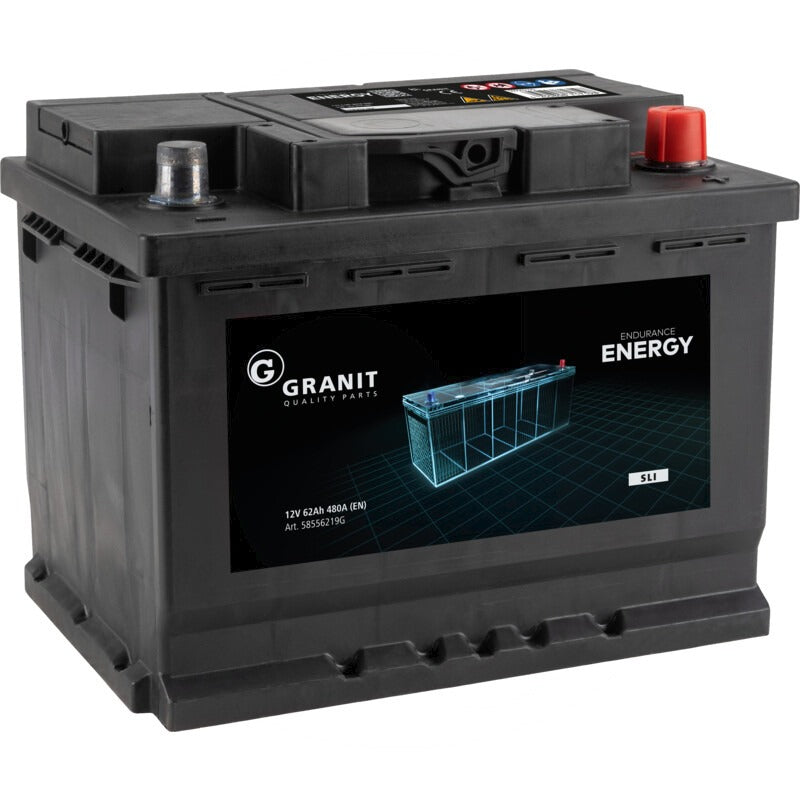 GRANIT ENDURANCE ENERGY Batterie 12V 62Ah 480A (EN) – 245 mm – FB620