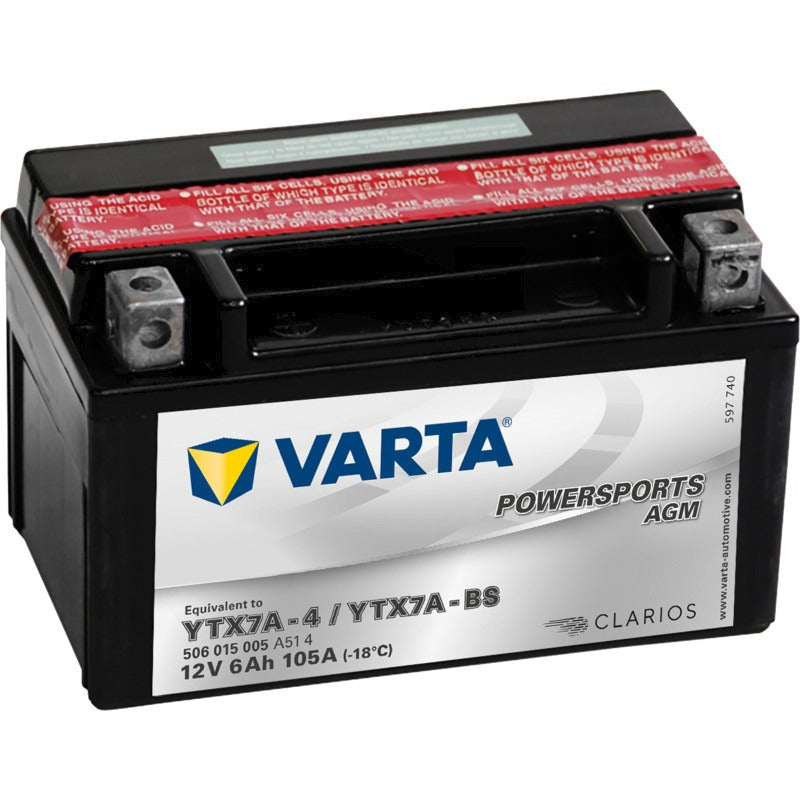VARTA Batterie POWERSPORTS AGM 12 V / 6 Ah Kaltstartleistung EN (A) 105