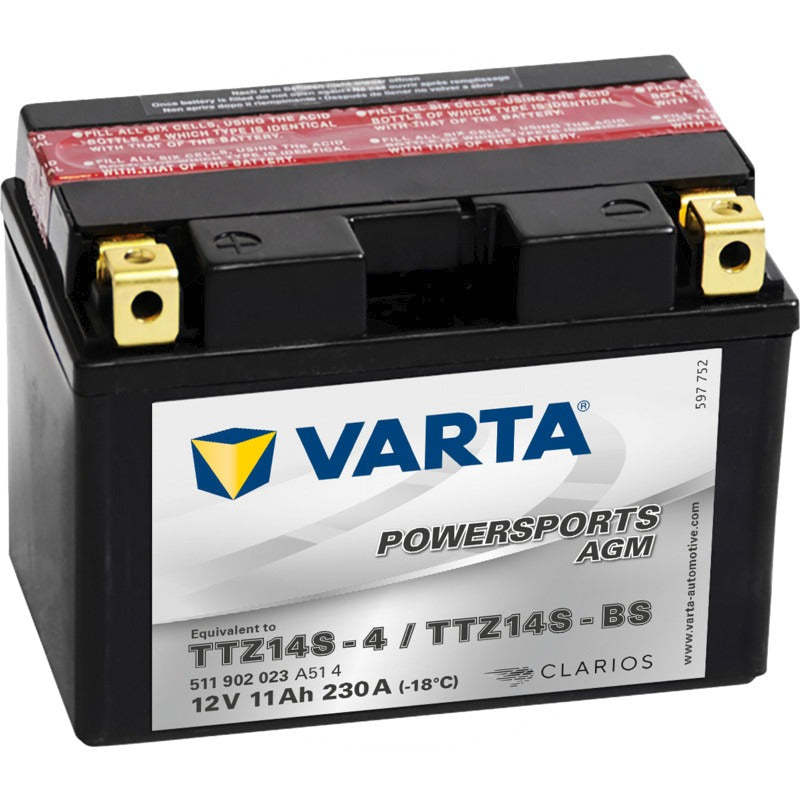 VARTA Batterie POWERSPORTS AGM 12 V / 11 Ah Kaltstartleistung EN (A) 230