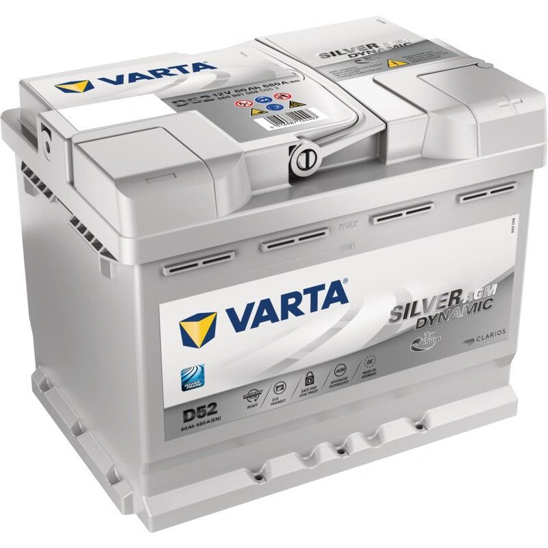 VARTA Batterie Silver Dynamic AGM 12 V / 60 Ah – 242 mm