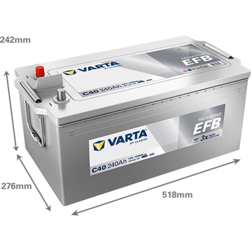 VARTA Batterie Promotive EFB 12 V / 240 Ah – 518 mm