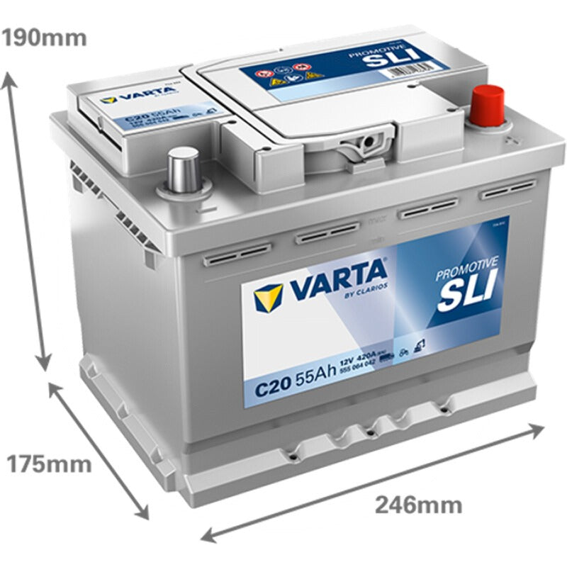 VARTA Starterbatterie 12 V / 55 Ah – 246 mm – 555064042A742