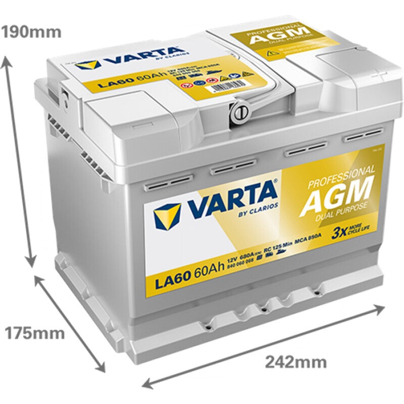 VARTA Starterbatterie 12V 60Ah – 242 mm