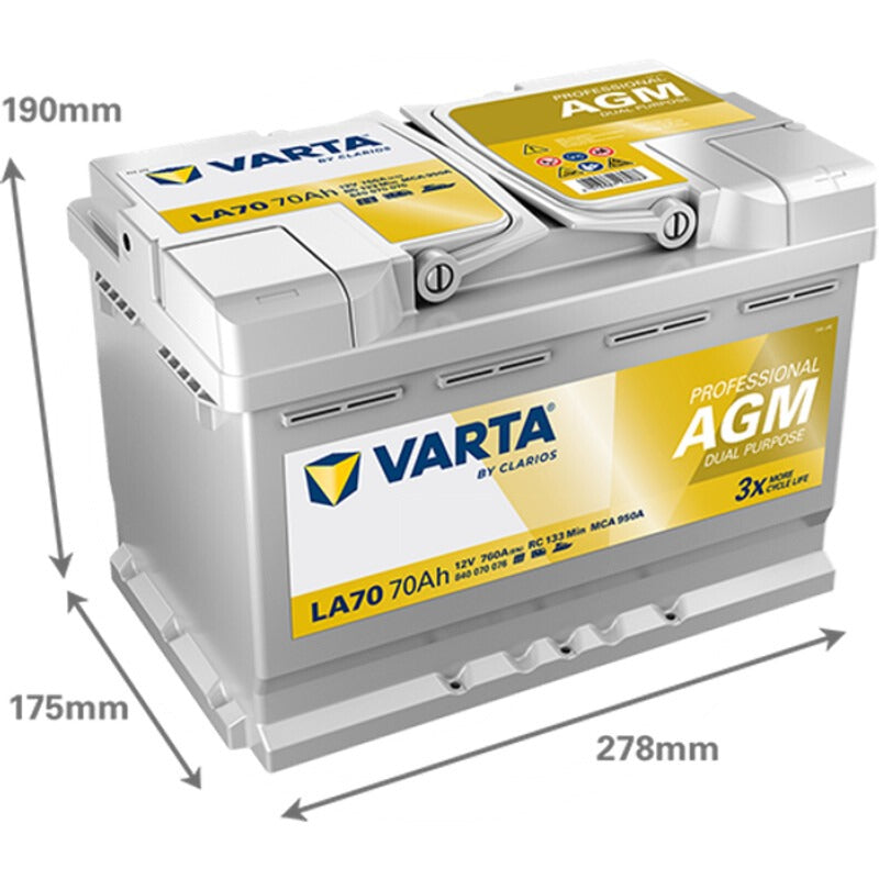 VARTA Starterbatterie 12V 70Ah – 278 mm