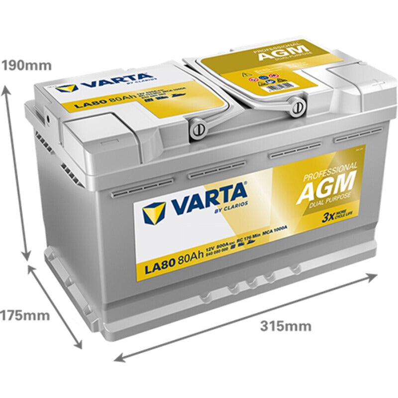 VARTA Starterbatterie 12V 80Ah – 315 mm