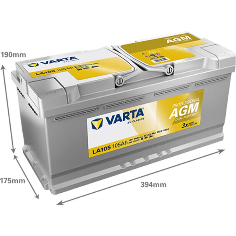 VARTA Starterbatterie 12V 105Ah – 393 mm