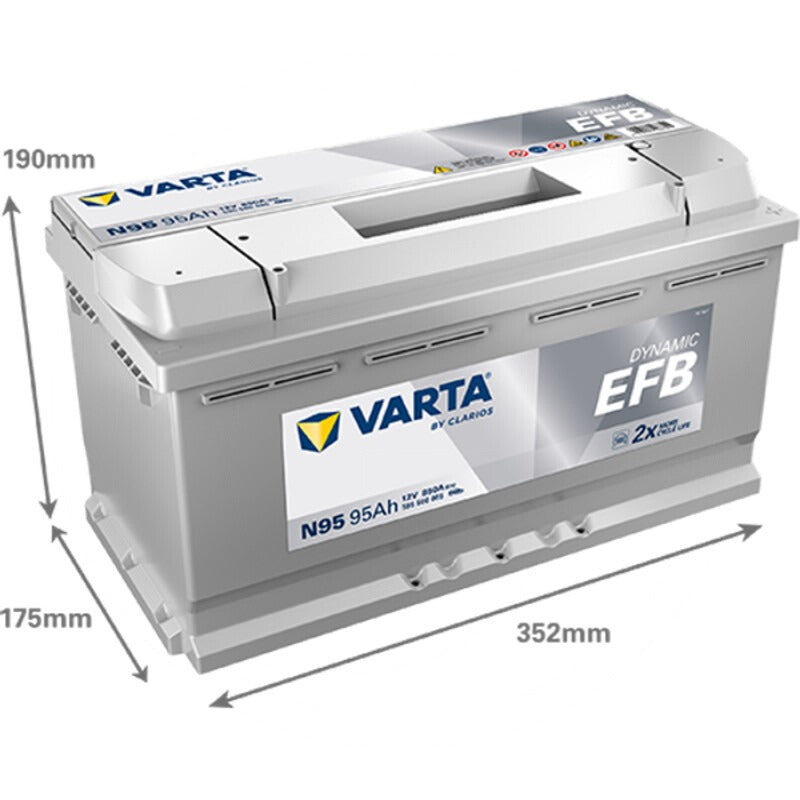 VARTA Batterie Blue Dynamic EFB 12 V / 95 Ah – 352 mm