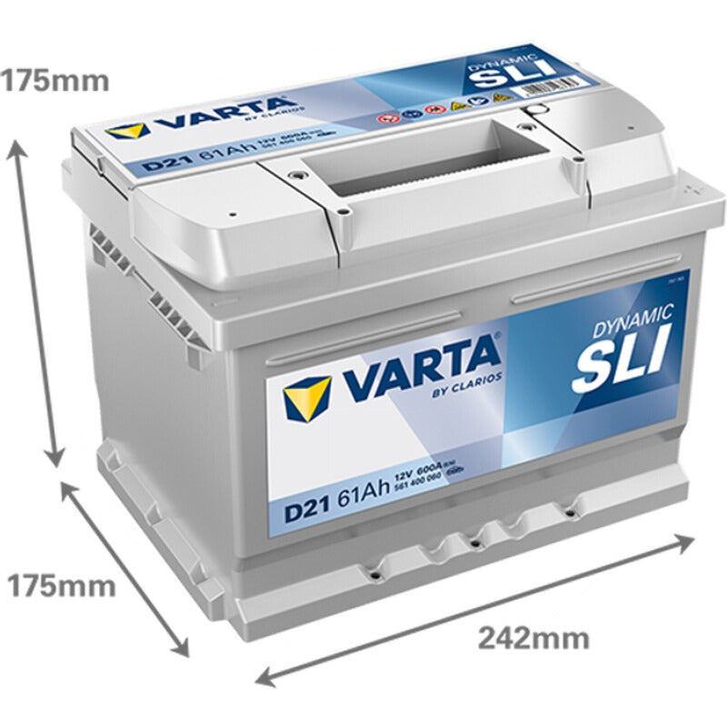 VARTA Batterie Silver Dynamic 12 V / 61 Ah – 242 mm