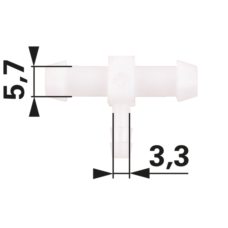 Doppelwinkelstück 6 mm 3 mm Schlauch 60974832 – Ersatzteil für Schlauchanschluss