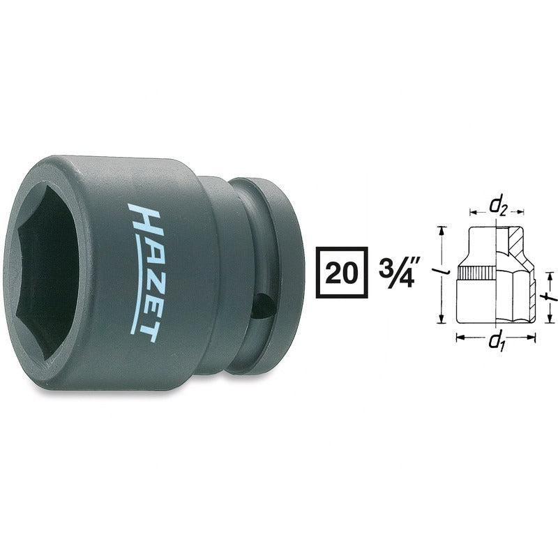 Hazet Kraft-6Kt.-Steckschluessel-Einsatz – 51 mm