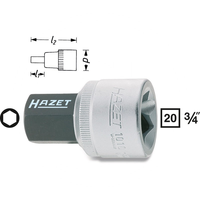 HAZET Schraubendreher-Einsatz – 56,5 mm SW 19