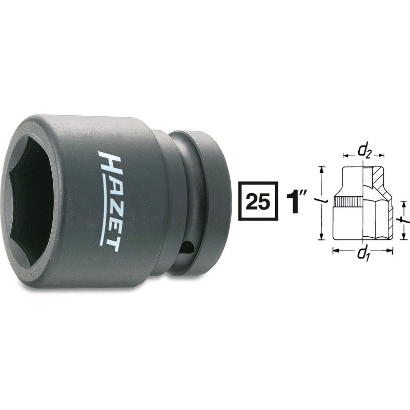 Hazet Kraft-6Kt.-Steckschluessel-Einsatz – 63 mm SW 32