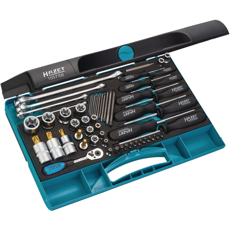 Hazet TORX® Schraubwerkzeug-Satz – Breite 235 mm Inhalt 5x Stecknuss 1/4" Außen-Torx®: SW