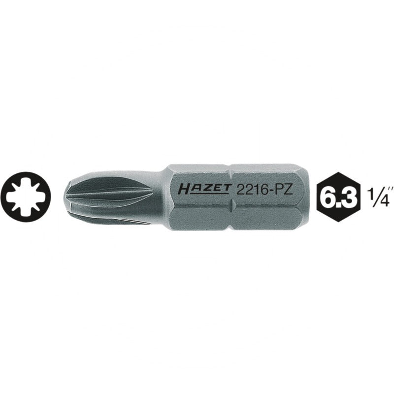 Hazet Schraubendreher-Einsatz (Bit) – 25 mm Größe Abtrieb (mm/Zoll) PZ3
