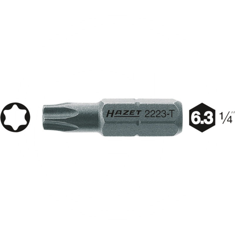 Hazet TORX® Schraubendreher-Einsatz (Bit) – 25 mm Größe Abtrieb (mm/Zoll) T15