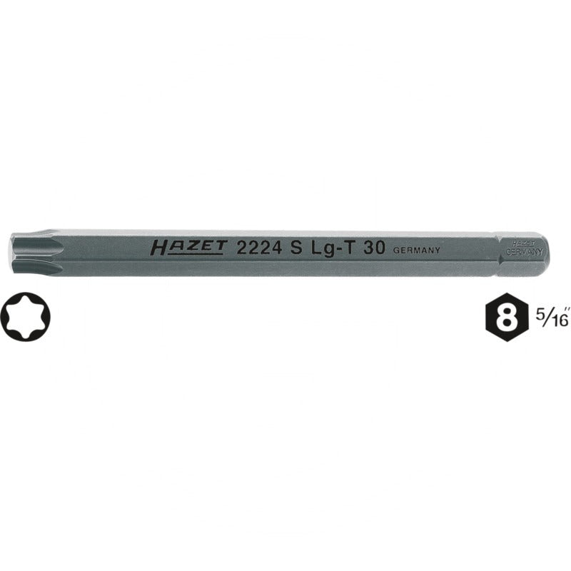 Hazet TORX® Schraubendreher-Einsatz (Bit) – 100 mm Größe Abtrieb (mm/Zoll) T40