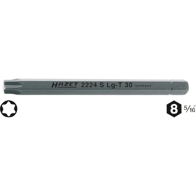 Hazet TORX® Schraubendreher-Einsatz (Bit) – 100 mm Größe Abtrieb (mm/Zoll) T45