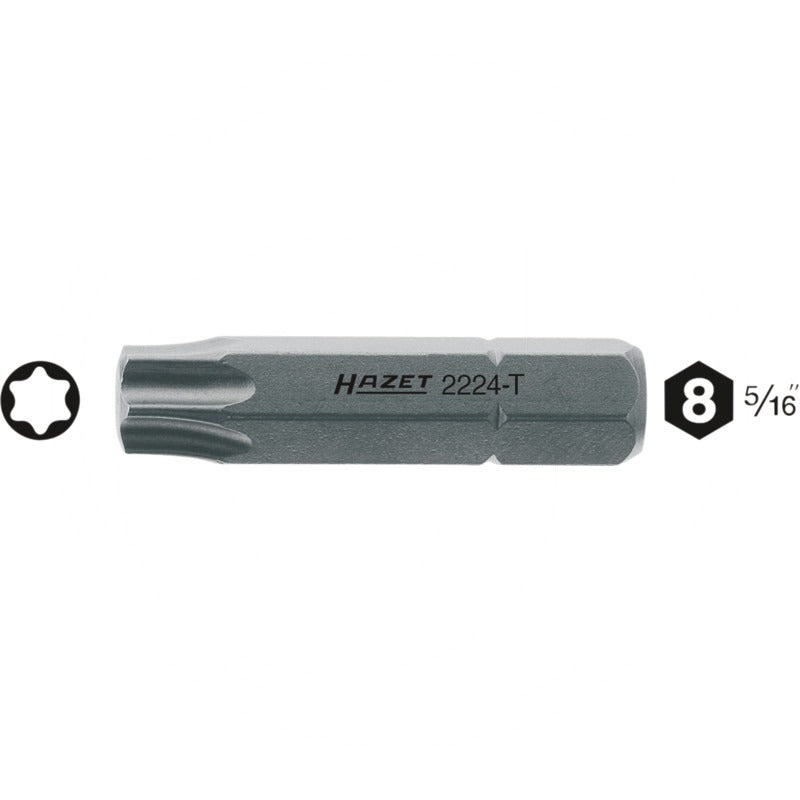 HAZET TORX® Schraubendreher-Einsatz (Bit) – 35 mm Größe Abtrieb (mm/Zoll) T55