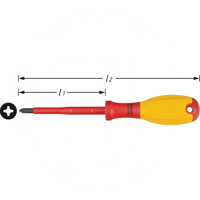 Hazet Schraubendreher – 150 mm Oberfläche Spitze brüniert/schutzisolier