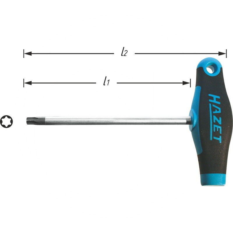 Hazet TORX® Schraubendreher – 100 mm • Rundklinge. • Ergonomischer
