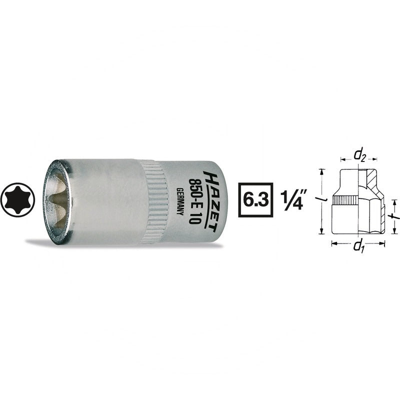 Hazet TORX® Steckschlüssel-Einsatz – 25 mm SW E6