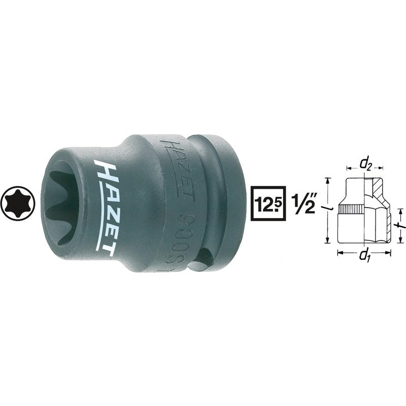 Hazet Kraft-Torx-Steckschluessel-Einsatz – 38 mm SW E12