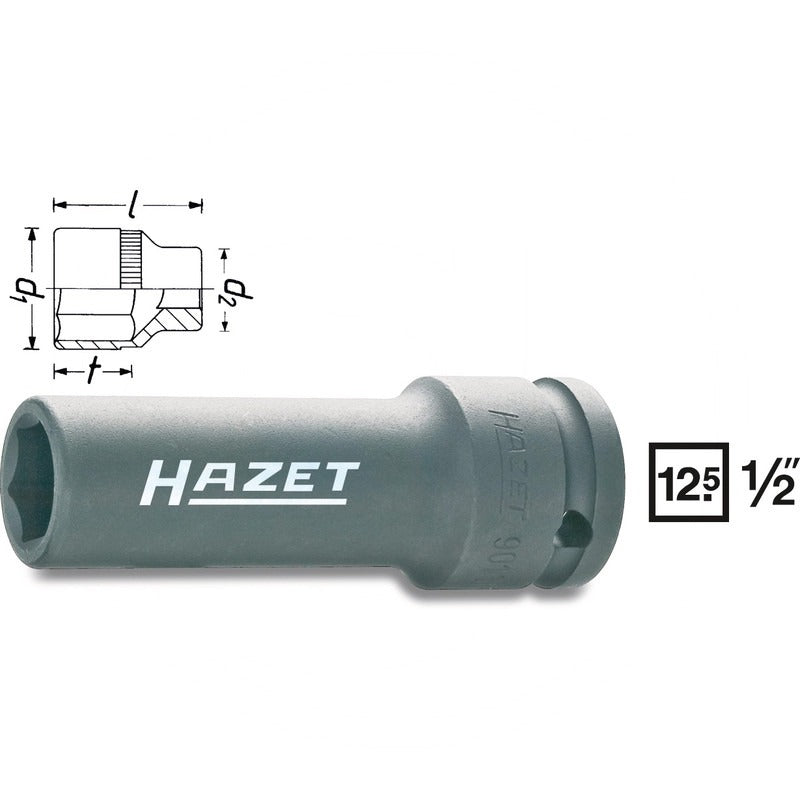 Hazet Kraft-6Kt.-Steckschluessel-Einsatz – Ø 28.2 mm Oberfläche phosphatiert, geölt