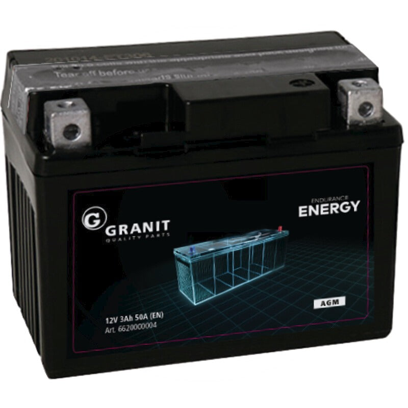 GRANIT ENDURANCE ENERGY Batterie 12 V / 3 Ah Abmessungen L x B x H (mm) 114 x 71 x 86
