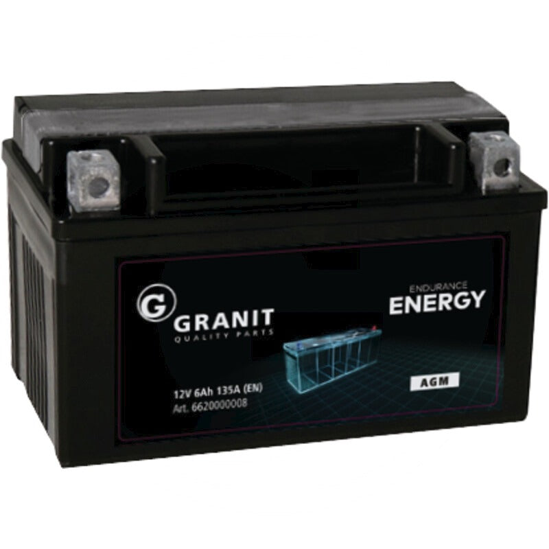 GRANIT ENDURANCE ENERGY Batterie 12 V / 6 Ah Abmessungen L x B x H (mm) 151 x 88 x 94