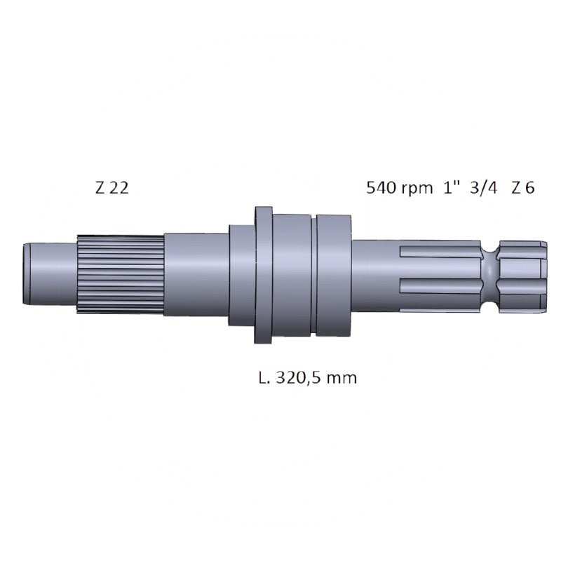 GRANIT Zapfwellenendstück Ausführung 1 3/4", 6 Nuten 540 U/min