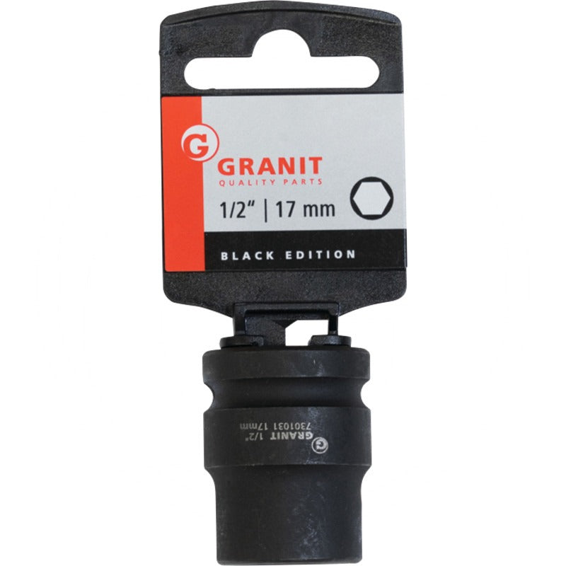 GRANIT BLACK EDITION 1/2" 6Kant-Kraft-Stecknuss, kurz, 17mm – 38 mm – Bild 2