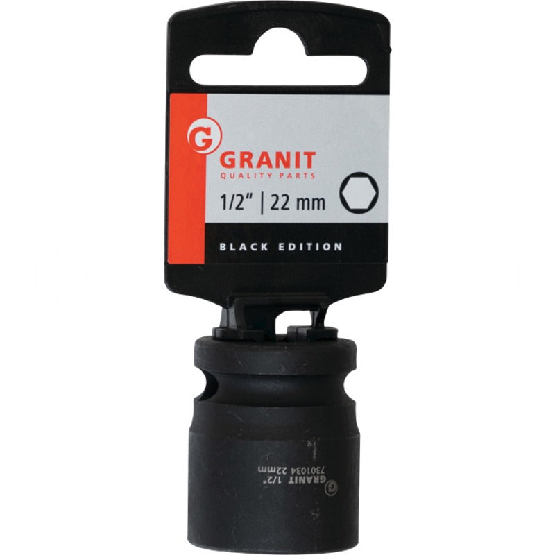 GRANIT BLACK EDITION 1/2" 6Kant-Kraft-Stecknuss, kurz, 22mm – 38 mm – Bild 2