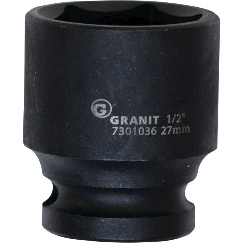 GRANIT BLACK EDITION 1/2' 6Kant-Kraft-Stecknuss, kurz, 30mm – 42 mm